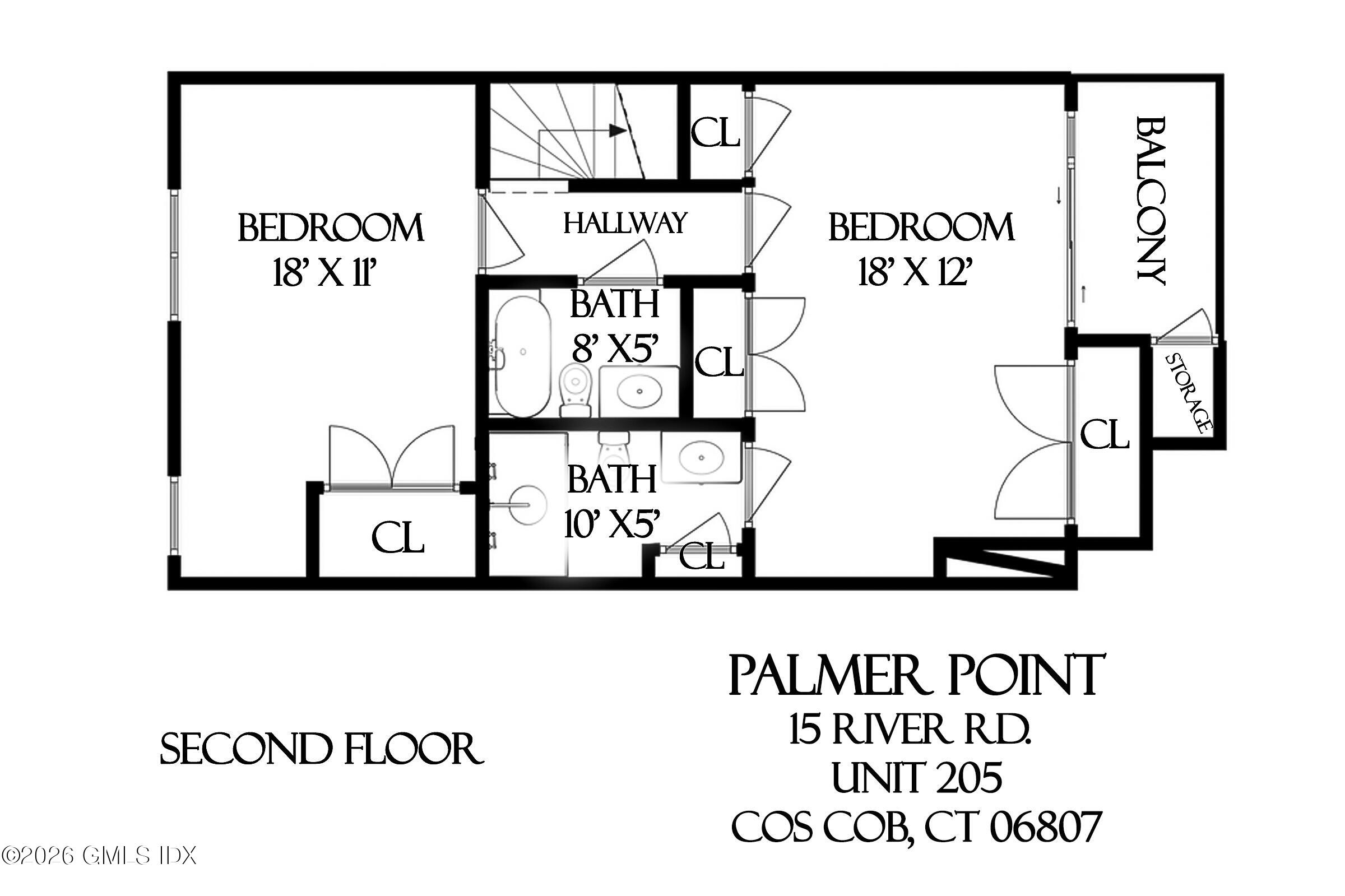 15 River Road, Unit 205 Cos Cob, CT 06807 - Photo 28 of 28 FLOOR PLAN-UPPER LEVEL