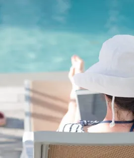 an aerial view of a house with a outdoor space
