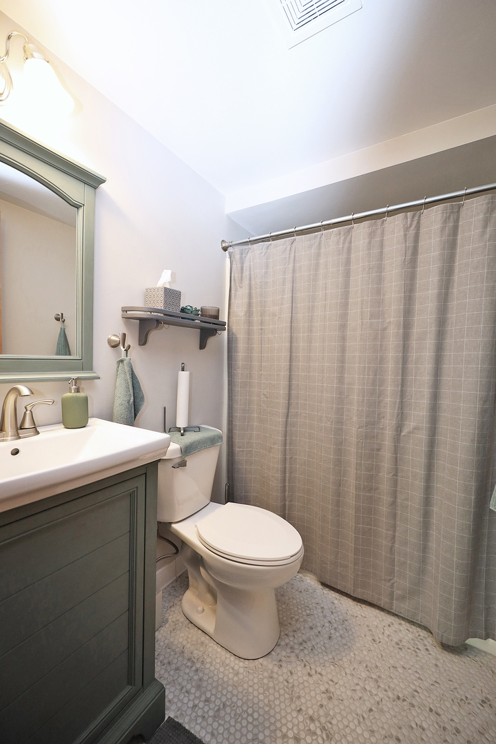 4946 Douglas Road, Unit 202 Downers Grove, IL 60515 - Photo 14 of 19 a bathroom with a sink a toilet and a mirror