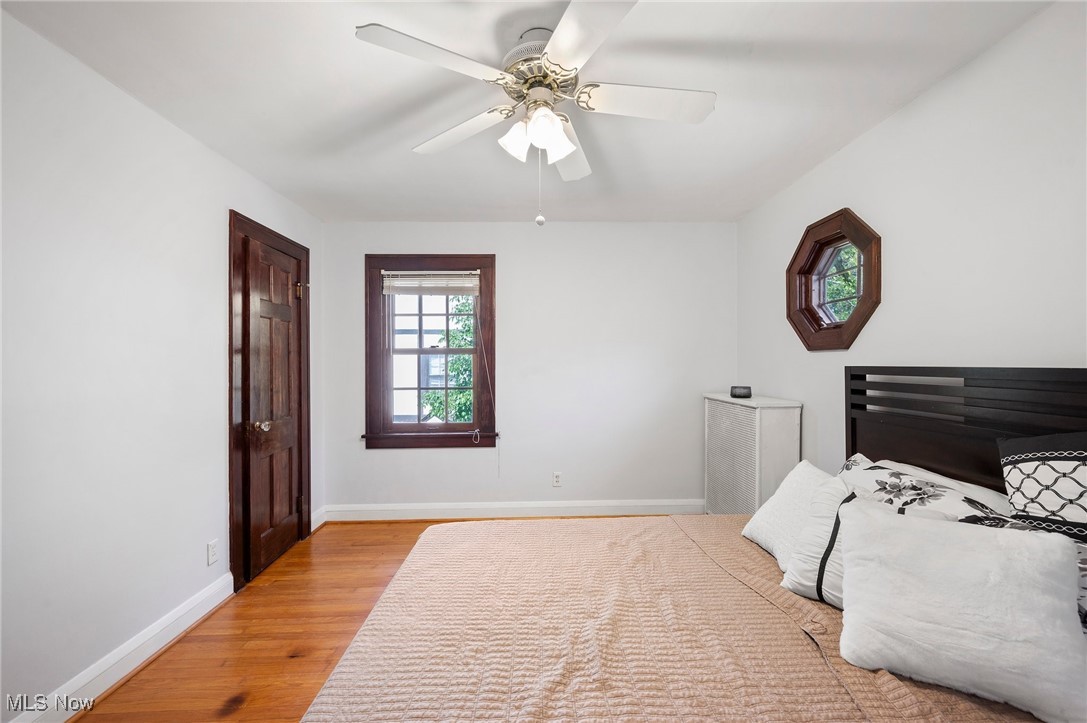 2213 Coventry Road Cleveland, OH 44118 - Photo 37 of 46 Bedroom with ceiling fan and light hardwood / wood-style flooring