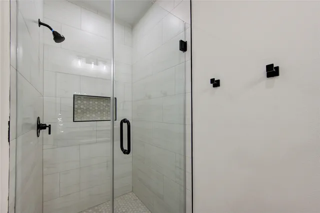 a bathroom with a shower