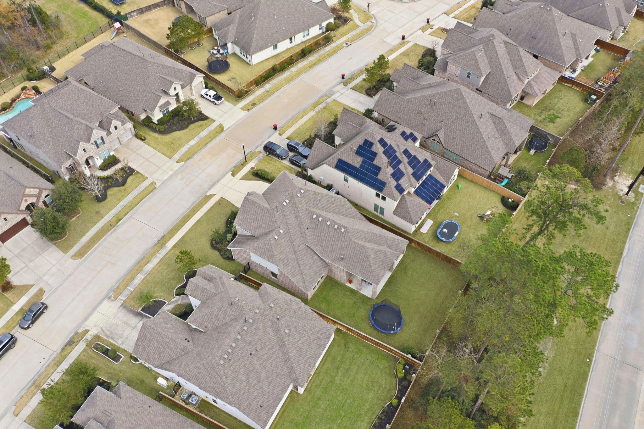 4242 Orchard Pass Drive Spring, TX 77386 - Photo 49 of 50 Aerial shot showing privacy behind back yard and the pool sized lot.