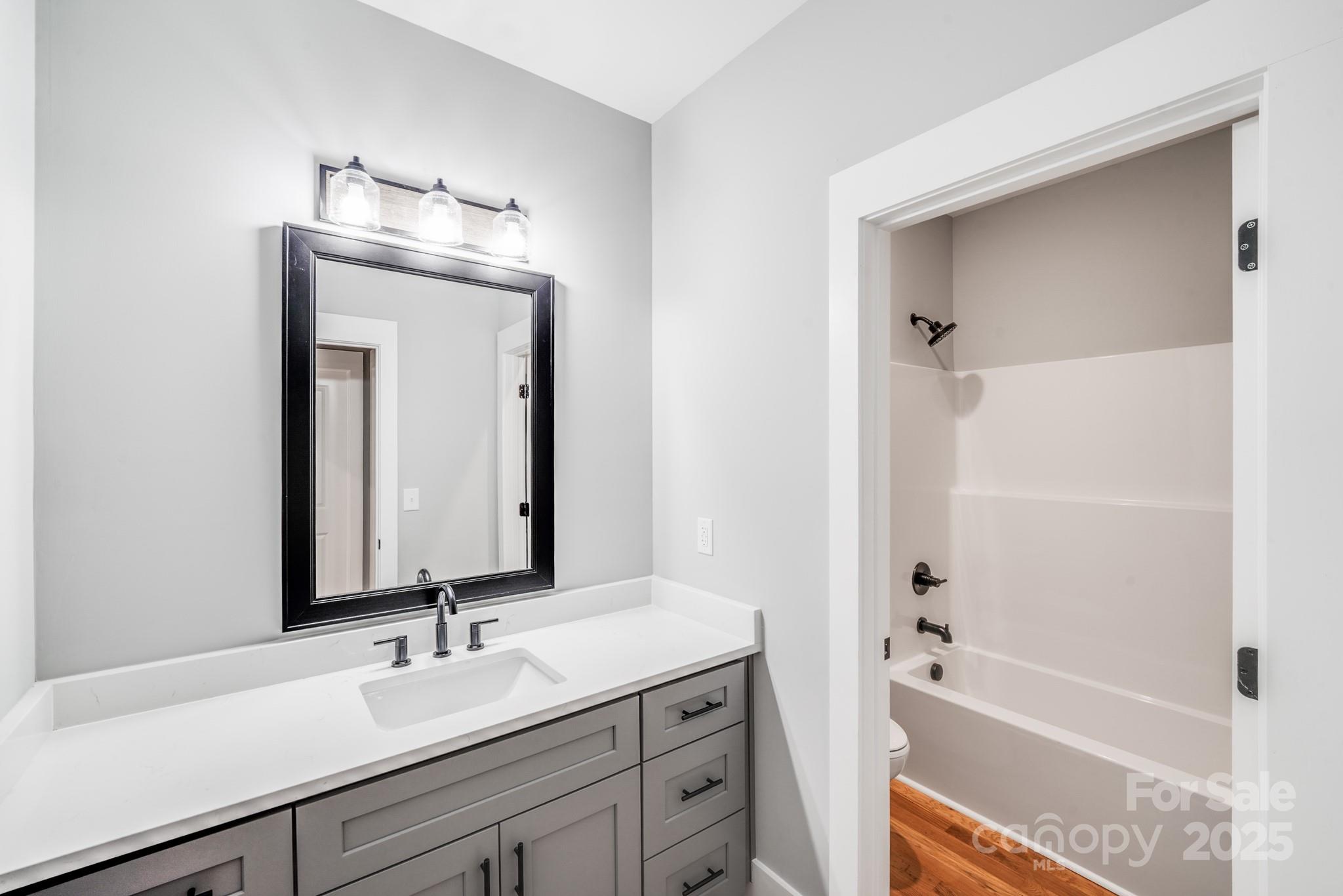 203 Nixon Road Belmont, NC 28012 - Photo 38 of 47 a bathroom with a sink tub vanity and a mirror