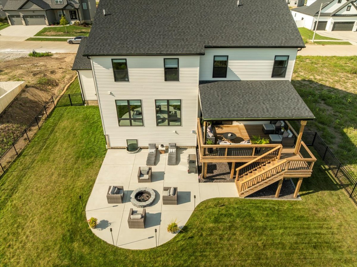 5305 Finlen Lane Bloomington, IL 61705 - Photo 3 of 42 an aerial view of a house with swimming pool garden and patio