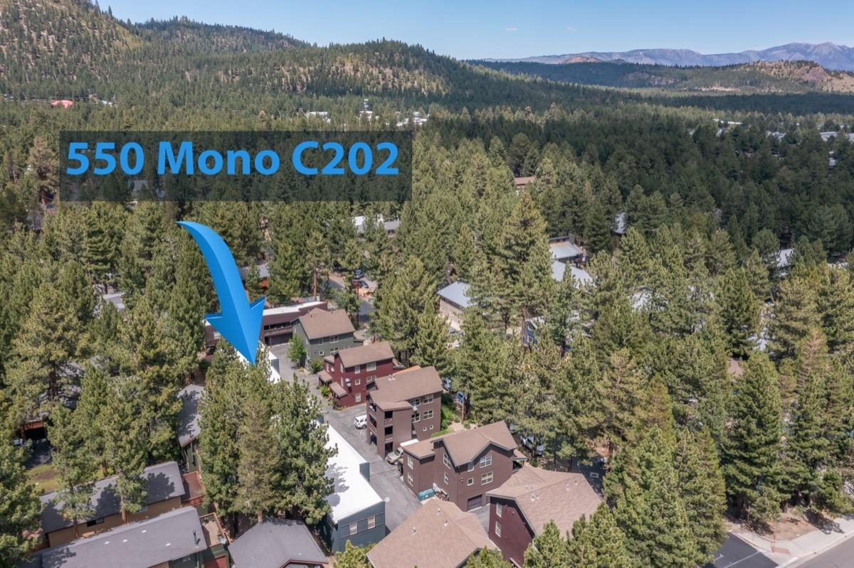 550 Mono Street, Unit C202 Mammoth Lakes, CA 93546 - Photo 22 of 36 a view of a chairs and table on the terrace