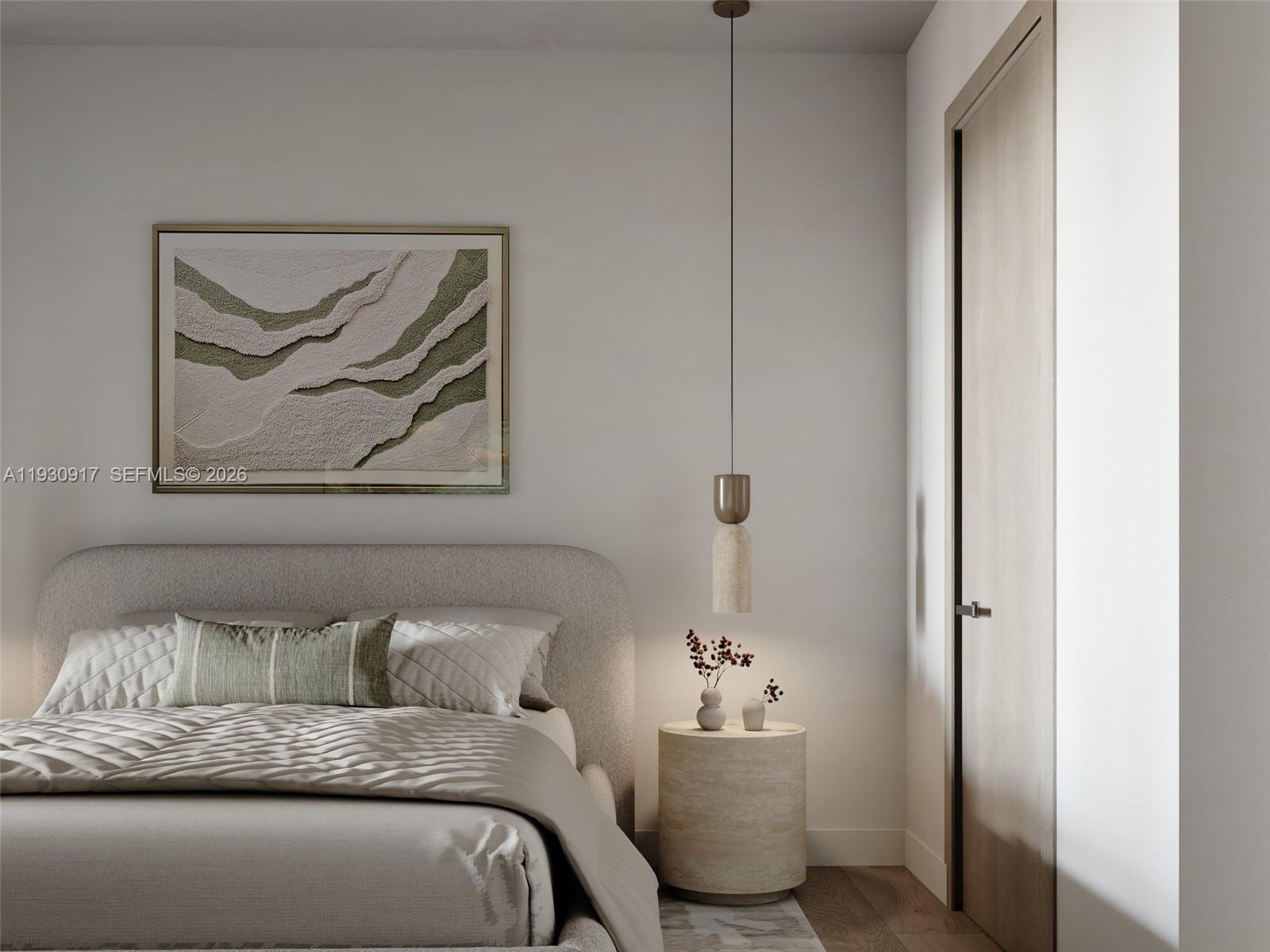 1741 Southwest 2nd Avenue, Unit 702 Miami, FL 33129 - Photo 6 of 17 a bedroom with a bed and a painting on the wall