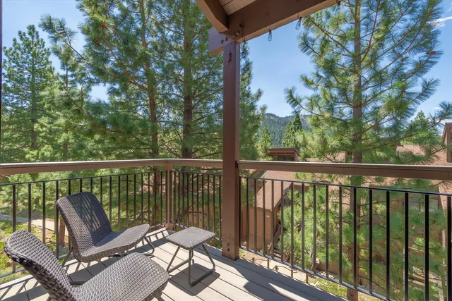 a view of a chair in wooden deck