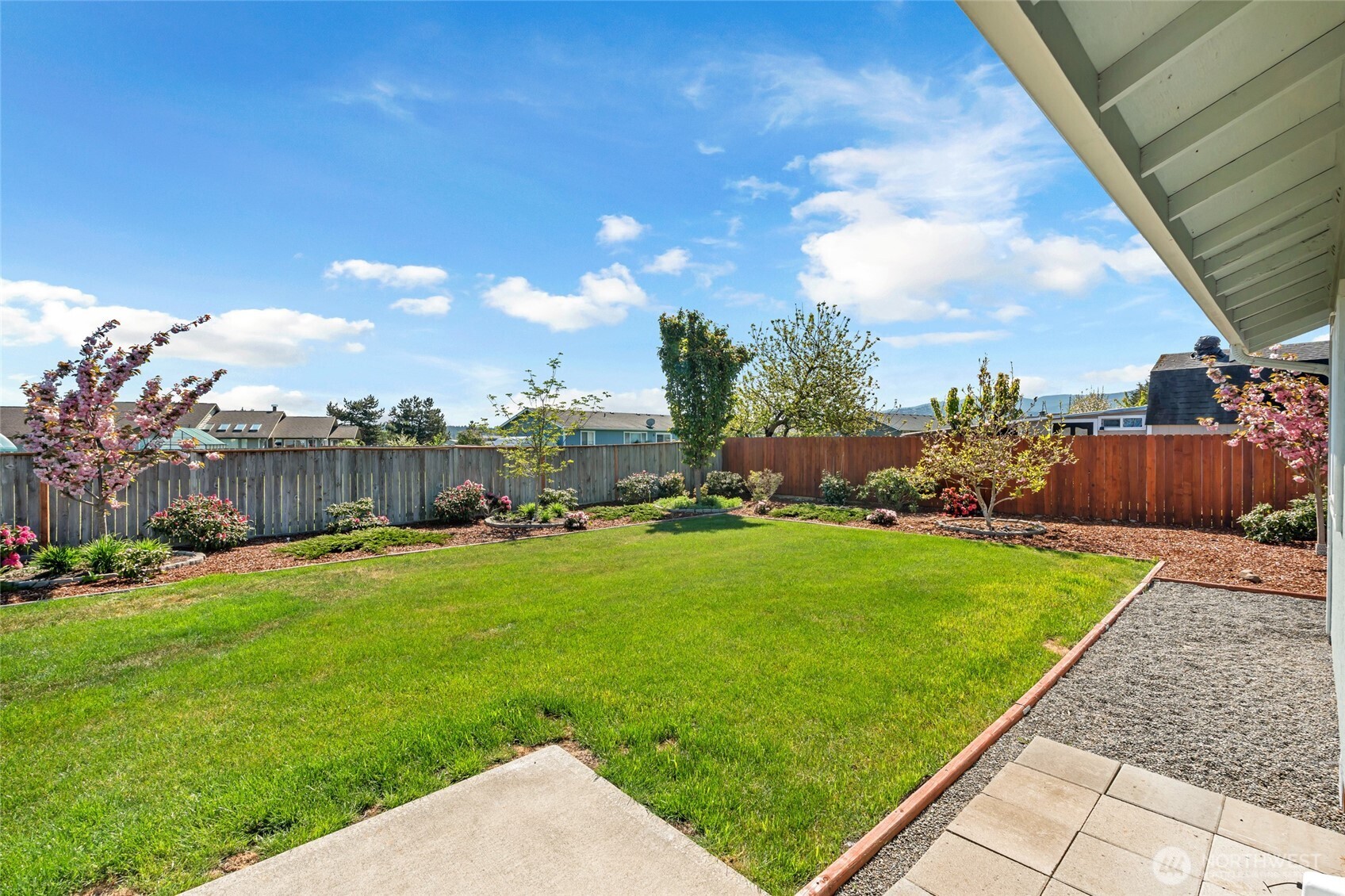 161 Duke Drive Sequim, WA 98382 - Photo 35 of 40 a view of a backyard with sitting area