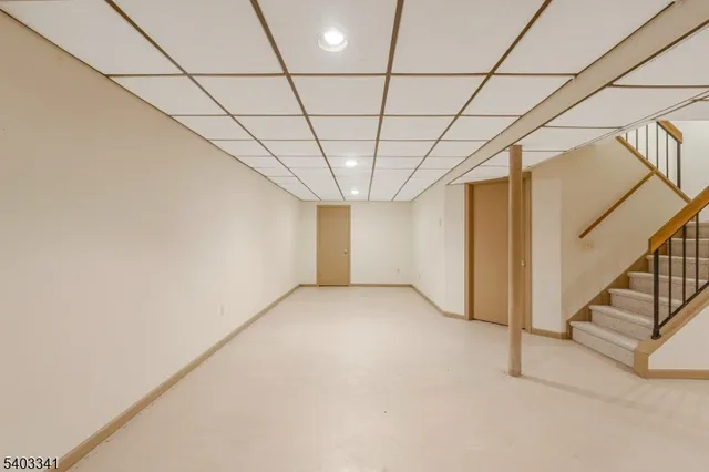 a view of a room with a garage