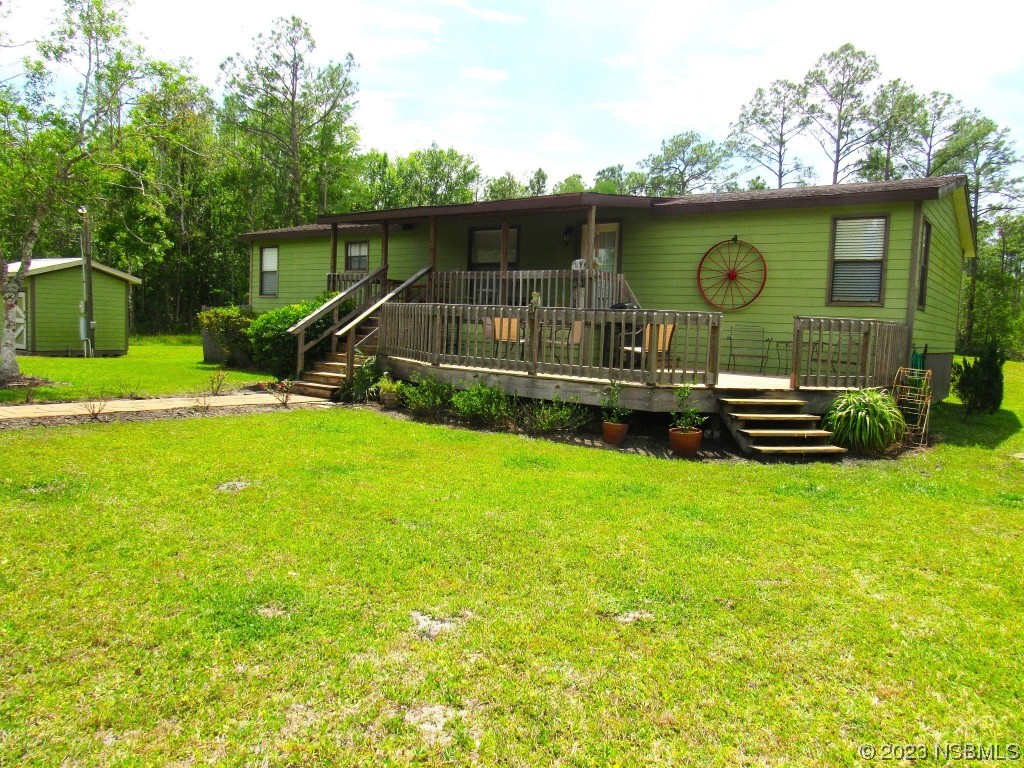 an outdoor space with garden view