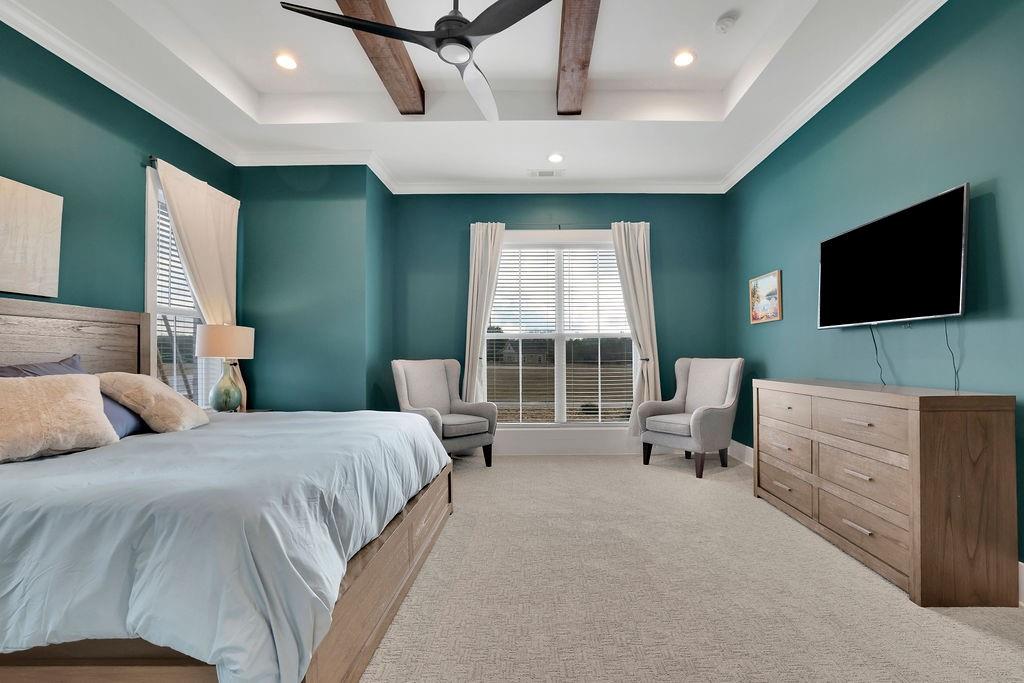 29 Ravenfield Road Taylorsville, GA 30178 - Photo 35 of 80 a bedroom with a bed and a flat screen tv