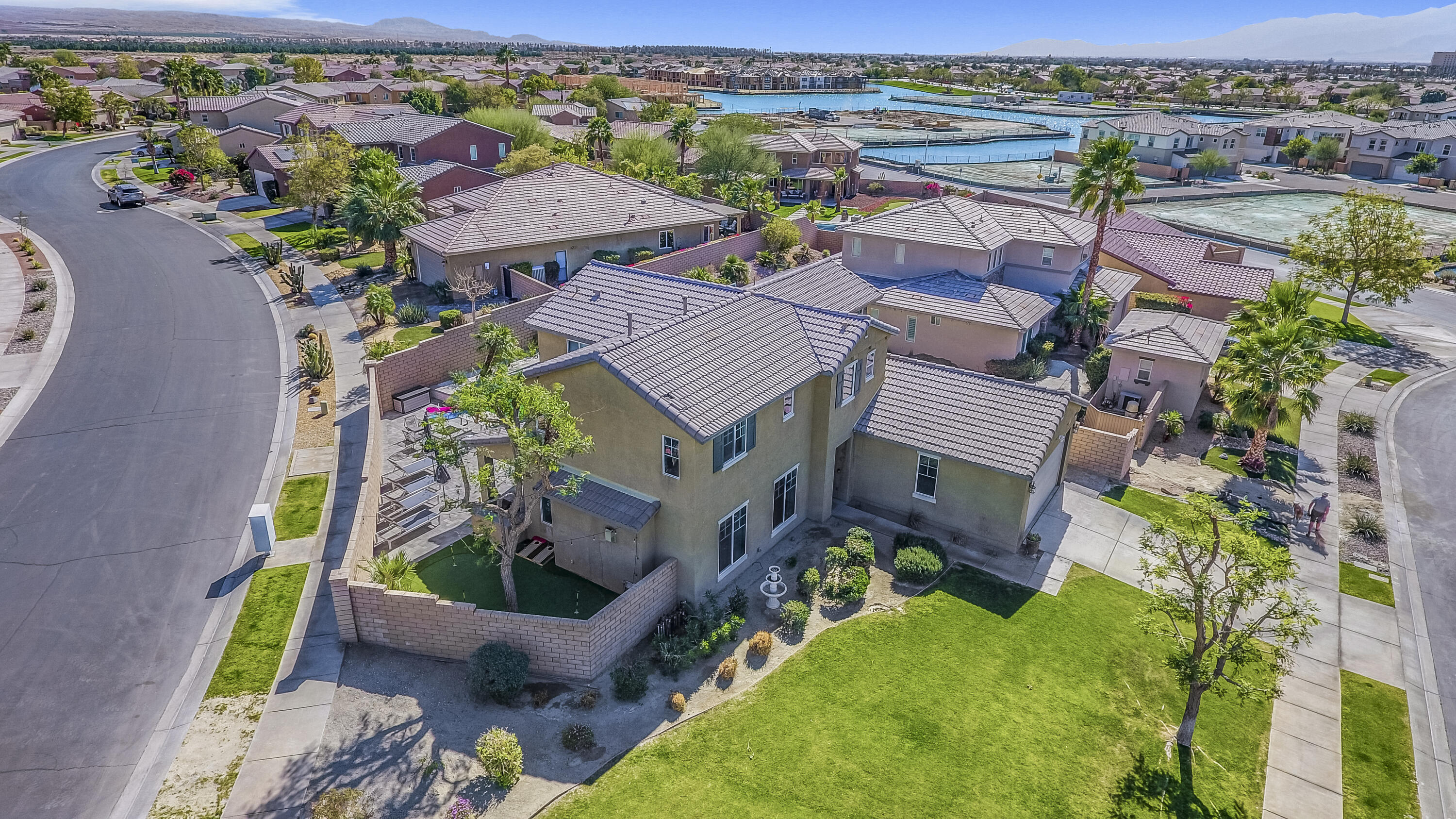 42942 Del Lago Court Indio, CA 92203 - Photo 66 of 75 an aerial view of a house with a garden