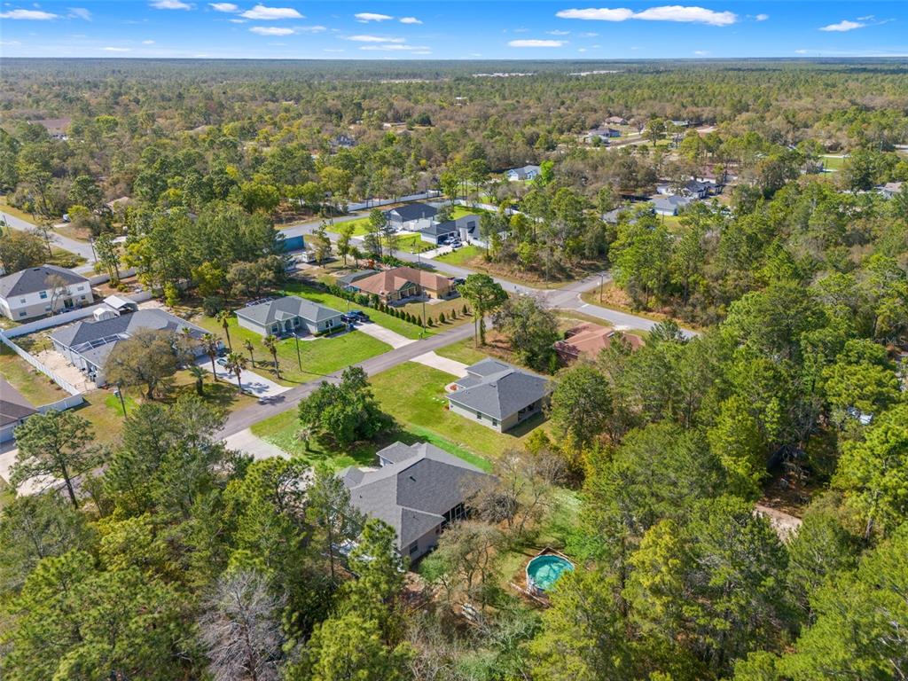 11128 Lomita Wren Road Weeki Wachee, FL 34614 - Photo 36 of 39 an aerial view of residential houses with outdoor space and trees