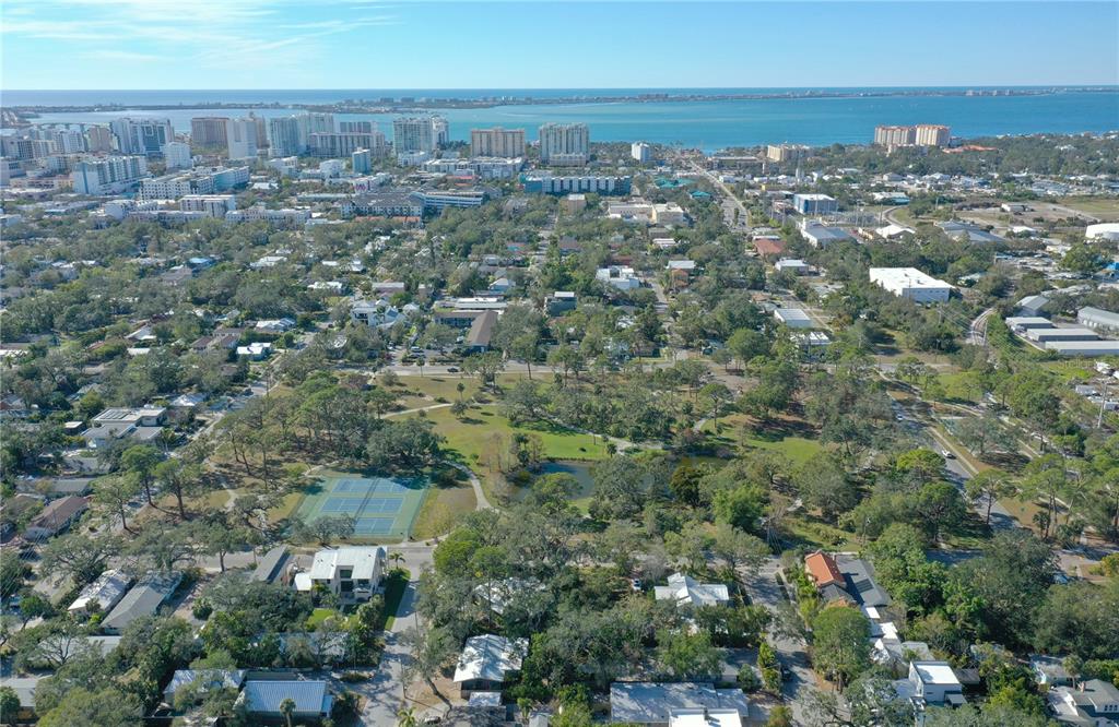 a view of city and mountain