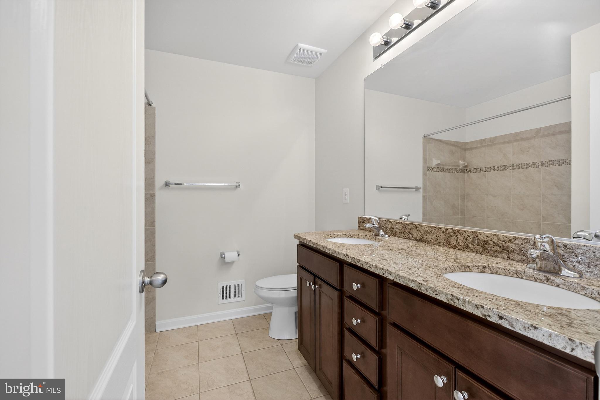30045 Stage Coach Circle Milford, DE 19963 - Photo 46 of 72 a bathroom with a granite countertop sink a toilet and shower