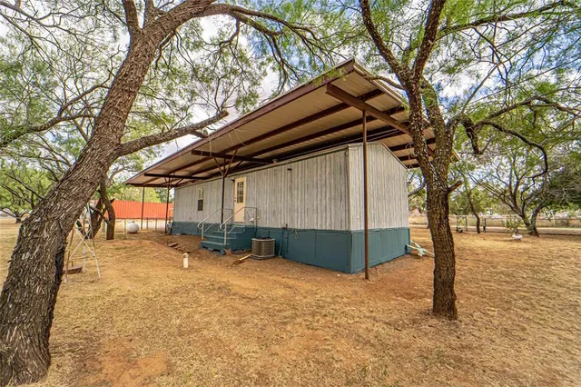 a backyard of a house with yard and tree
