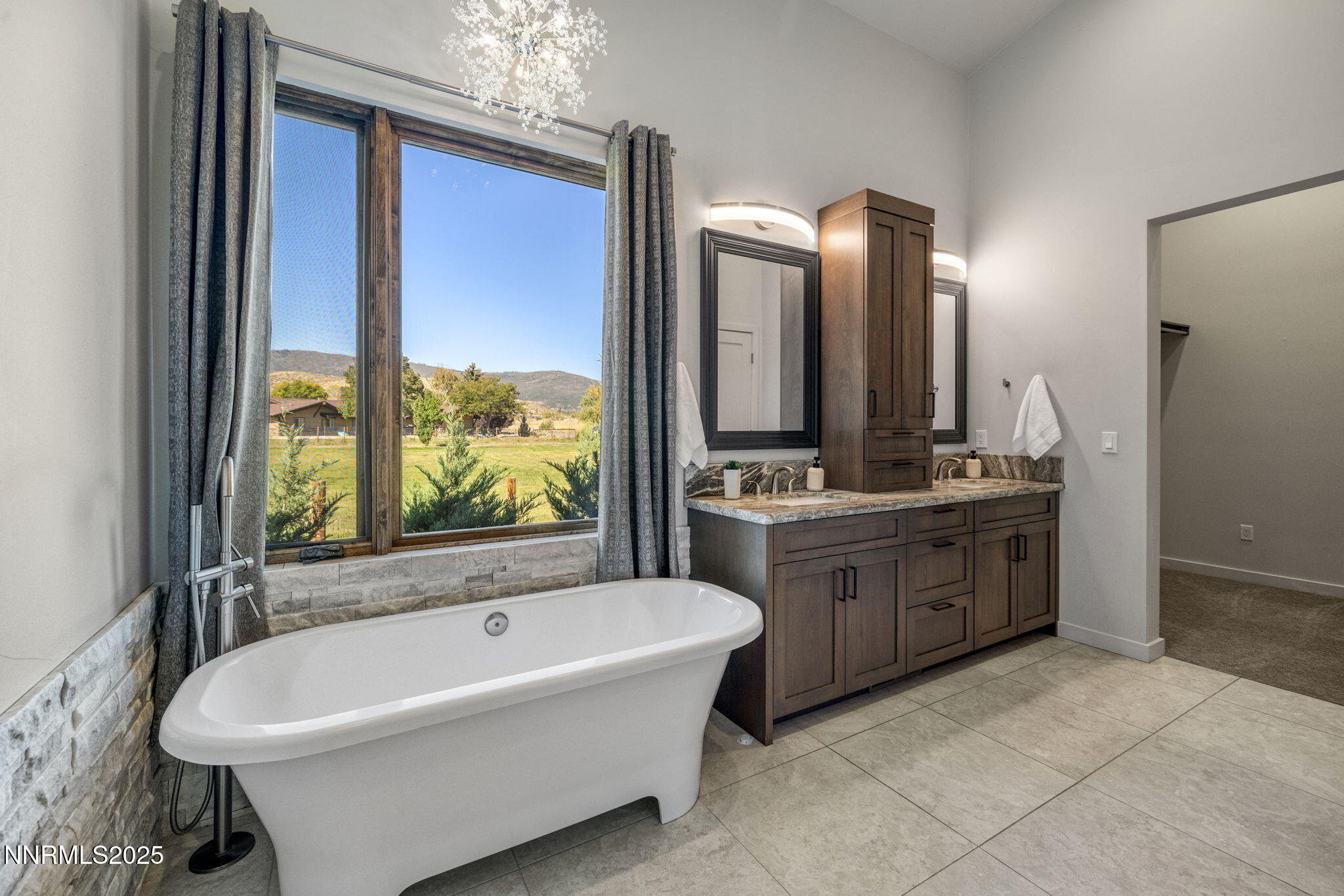 2255 Warrior Lane Reno, NV 89523 - Photo 13 of 52 a bathroom with a tub a sink and a large mirror