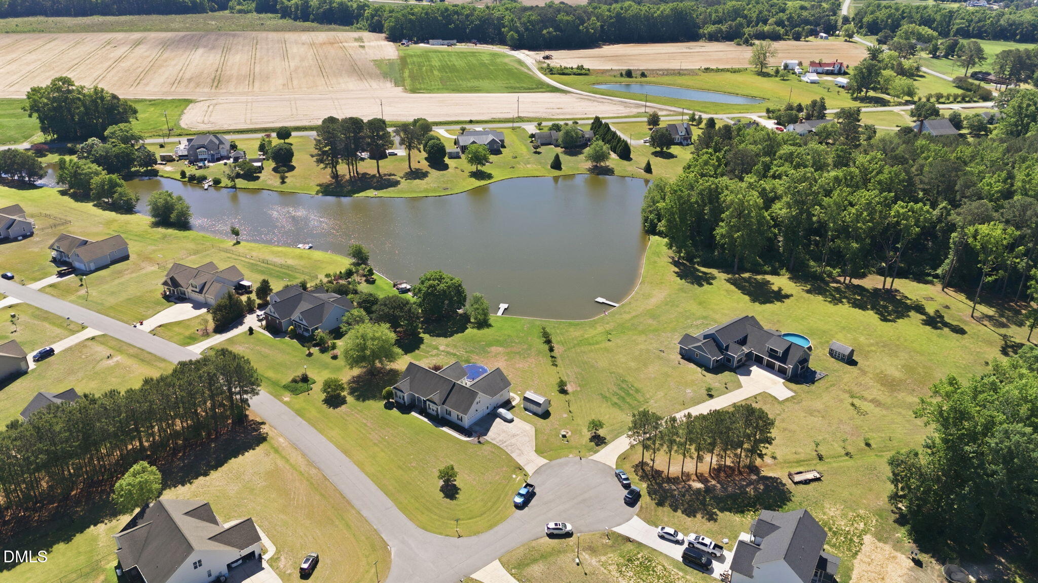 35 North Rippling Court Smithfield, NC 27577 - Photo 57 of 59 an aerial view of a house with a swimming pool