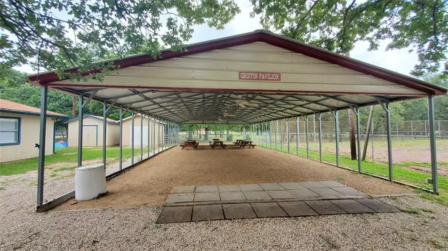a view of backyard with green space