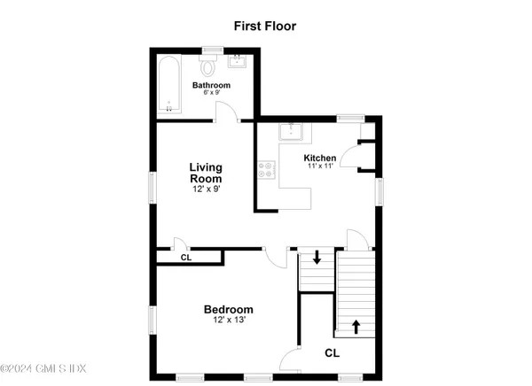 a picture of a bench in front of a door