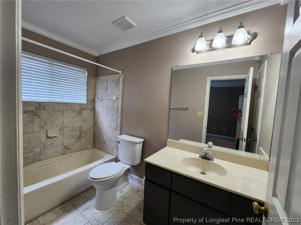 6111 Sunpointe Drive, Unit 104 Raleigh, NC 27606 - Photo 42 of 49 a bathroom with a sink a toilet and a bathtub