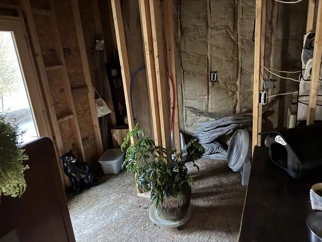 a view of a lake with a yard