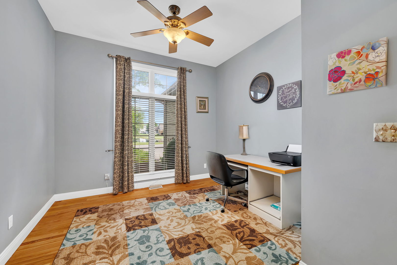 300 Village Lane Seneca, IL 61360 - Photo 16 of 42 a view of a workspace with furniture and a window
