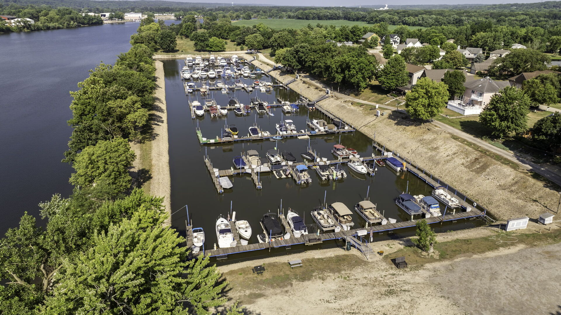 300 Village Lane Seneca, IL 61360 - Photo 39 of 42 an aerial view of a house with yard swimming pool and outdoor seating