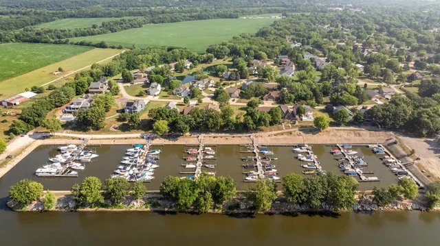 an aerial view of multiple house