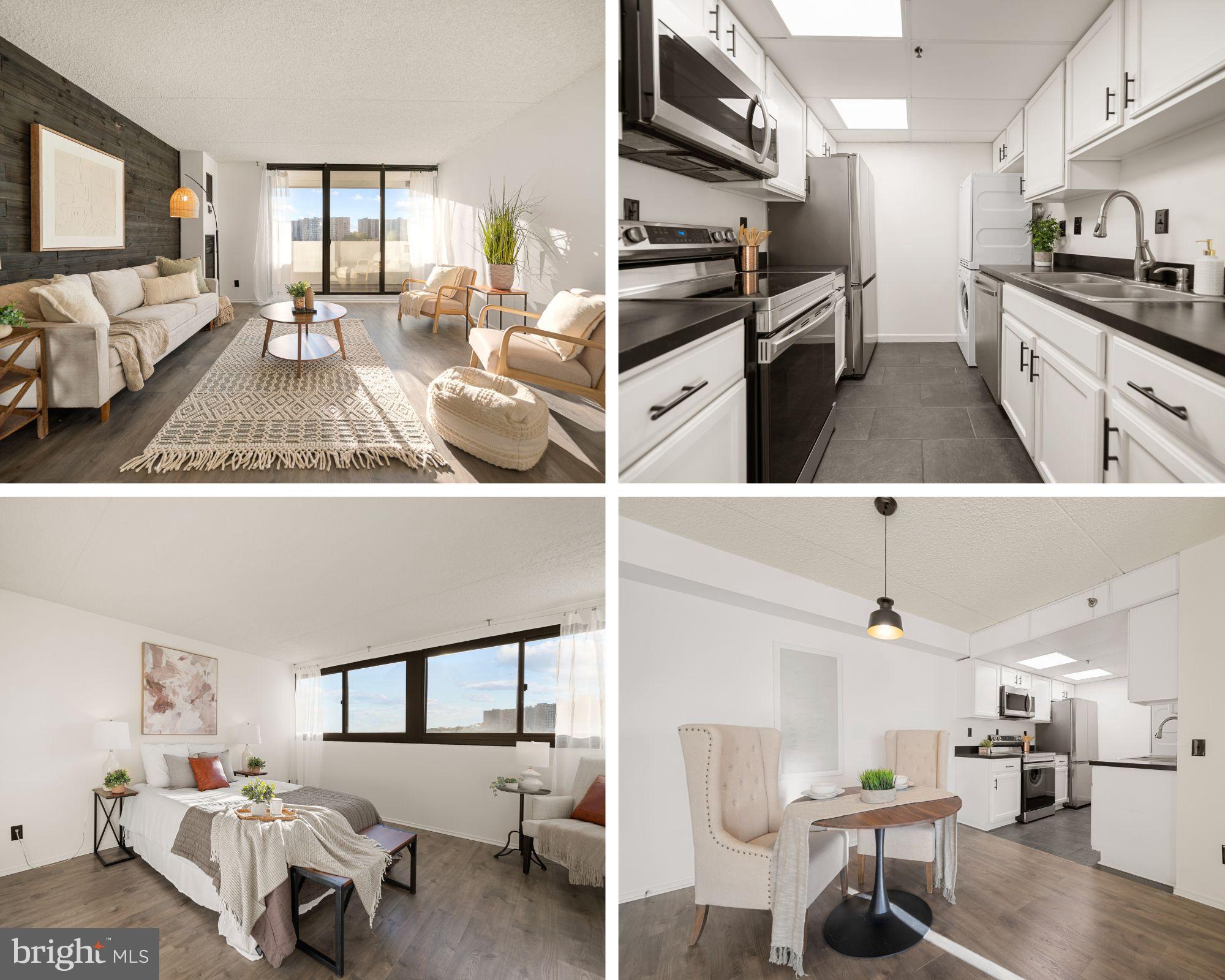 a view of living room kitchen with furniture and a flat screen tv