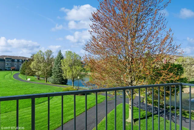 a view of a balcony with an outdoor space