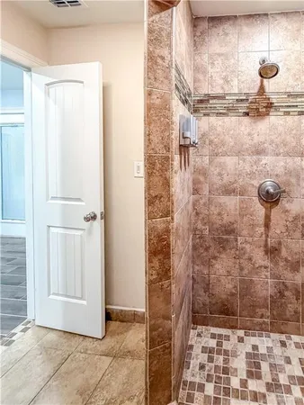 a bathroom with a shower