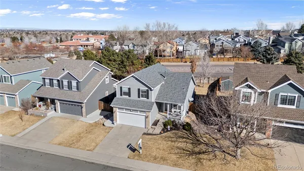 an aerial view of a house