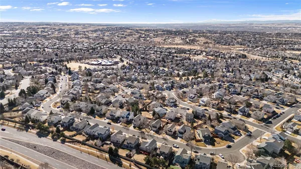 an aerial view of a city