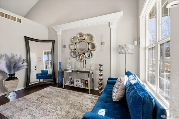 a bed room with a bed and a couch