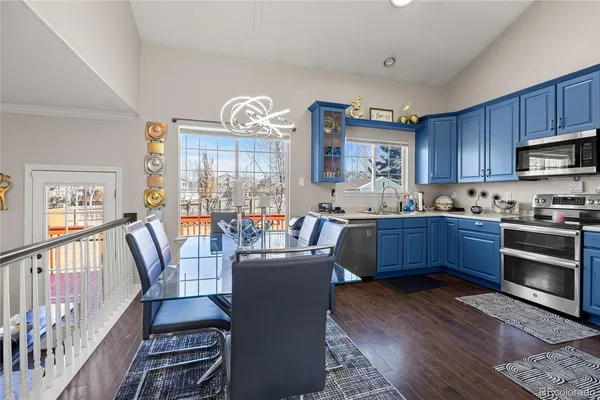 a kitchen with granite countertop lots of counter top space