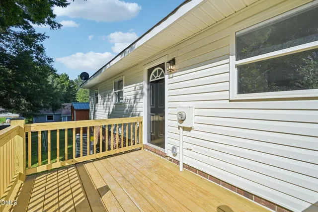 a view of a wooden deck