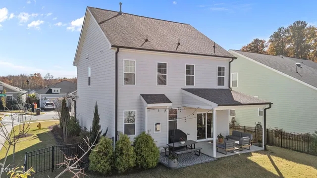 a front view of a house with entertaining space