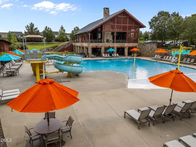 a view of a golf course with a garden