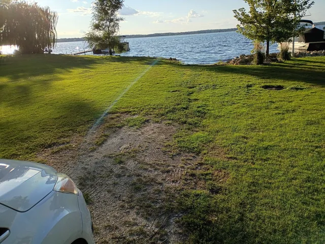 a view of a yard with an outdoor space