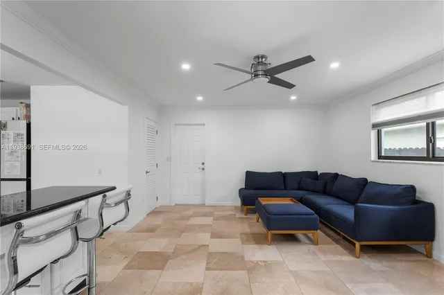 a living room with furniture