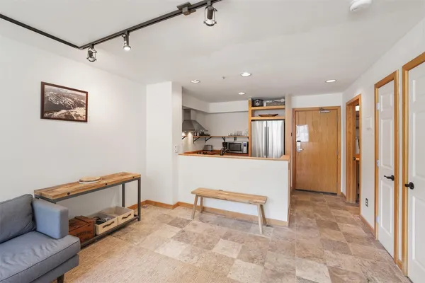 a view of hallway with couch
