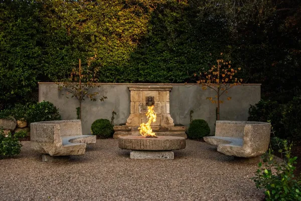 a view of a swimming pool with an outdoor space and seating area