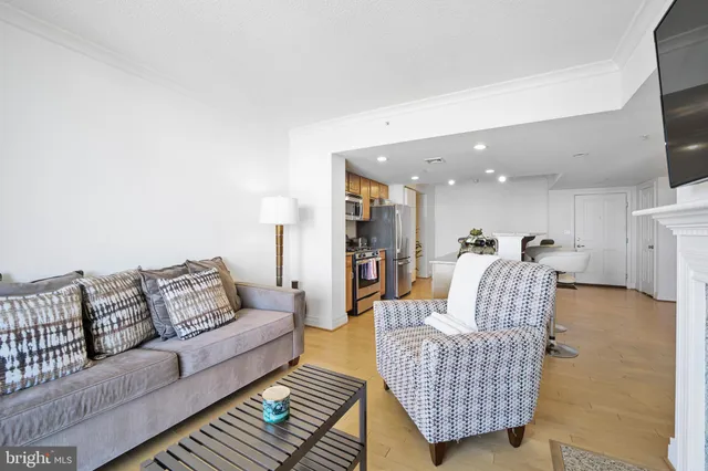 a living room with furniture and a couch