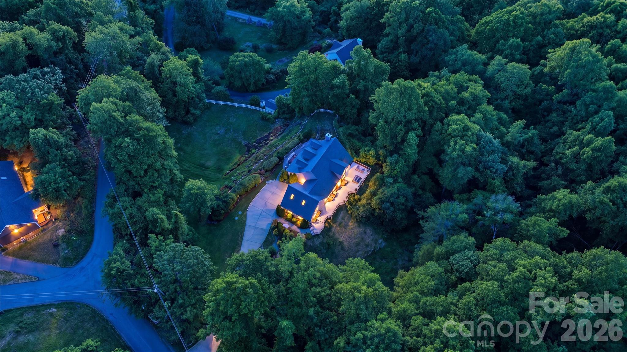 15 Raccoon Point Canton, NC 28716 - Photo 46 of 48 an aerial view of a house with outdoor space and tennis court