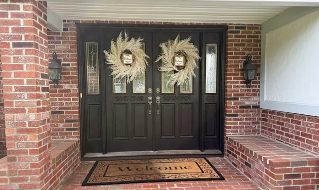 a view of a door of the house