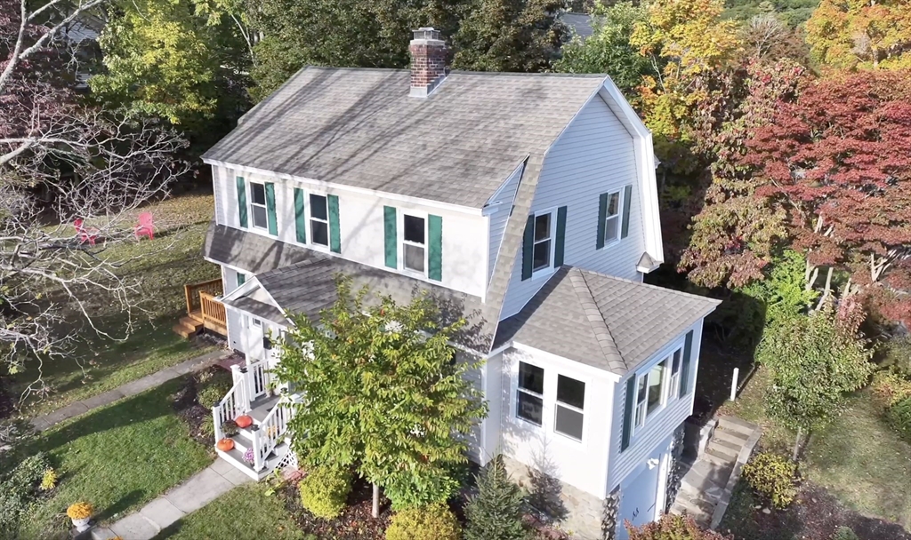 4 Longfellow Road Worcester, MA 01602 - Photo 36 of 36 a aerial view of a house with a yard and potted plants