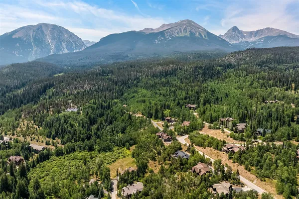 a view of a city with mountain