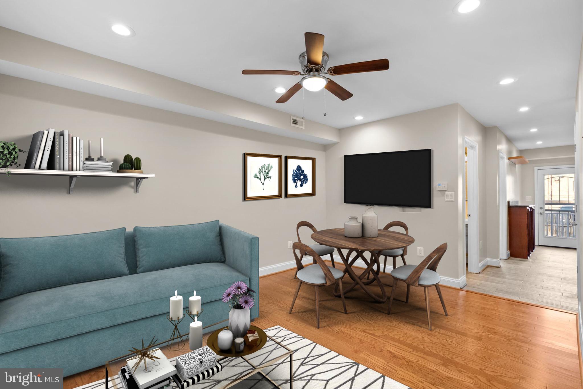 1521 First Street Southwest Washington, DC 20024 - Photo 4 of 25 Living/Dining Virtually Staged