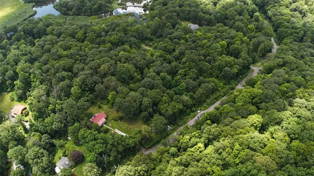 a backyard of a house with lots of green space and plants